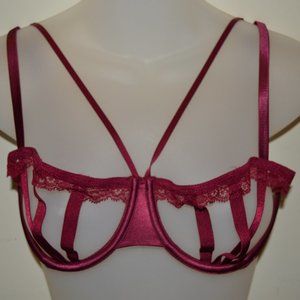 Victoria's Secret cupless lace purple bra Small EUC no tag